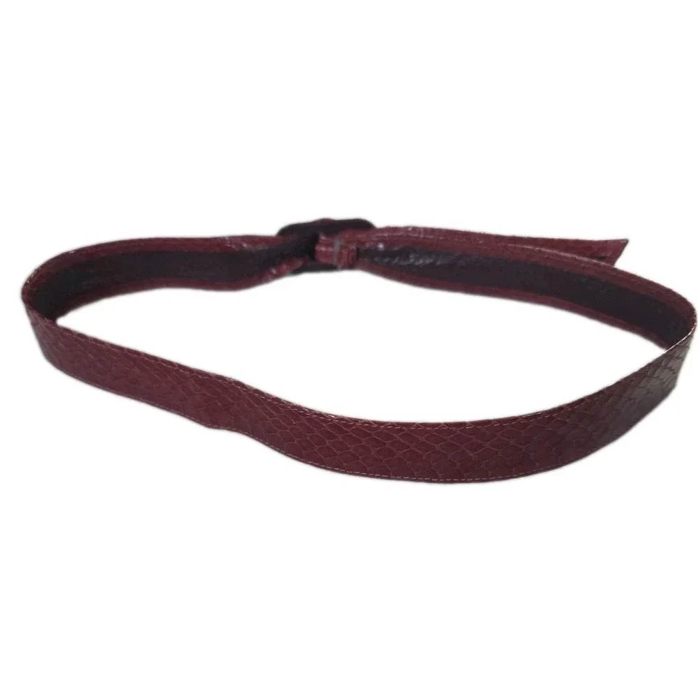 Vtg Morris Moskowitz Burgundy Size M Genuine Reptile Belt RARE